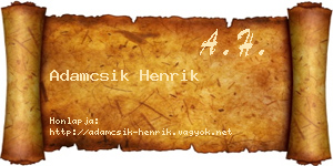 Adamcsik Henrik névjegykártya