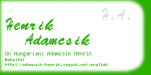 henrik adamcsik business card